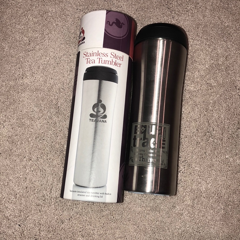 Teavana stainless steel tea tumbler.